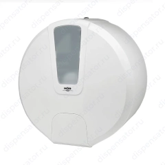 Диспенсер туалетной бумаги N1 БИЗНЕС корпус белый, верхнее стекло матовое, нижнее стекло белый ABS-пластик, арт. HOR-21111411