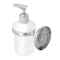 Дозатор для жидкого мыла стеклянный  "Solinne", B-51106, хром, стекло-сатин, Коллекция Blanco