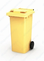 Контейнер для мусора с крышкой ТМ Пластик система 120 л желтый, 27.C29 