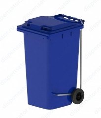 Контейнер для мусора с крышкой ТМ Пластик система 240 л, синий, 24.C29