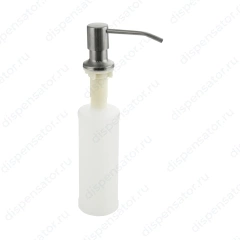 Brimix - Дозатор для жидкого мыла и моющих средств, матовый хром, врезной, под раковину, пластиковый, 300 мл, арт. 6281