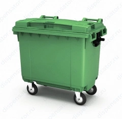 Контейнер для мусора ТМ Пластик система с крышкой на колесах, 660 л зеленый, 25.C19
