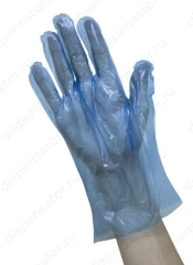 Полиэтиленовые перчатки неопудренные Saraya 51093 (S) голубые