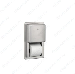 Диспенсер для 2-х бытовых рулонов туалетной бумаги встраиваемый в стену, 318x193х150 мм, нержавеющая сталь AISI 304, Mediclinics, арт. PRE700CS