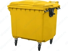 Мусорный контейнер на колёсах (1100 л) светло-желтый
