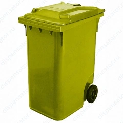 Контейнер для мусора ТМ Пластик система с крышкой на колесах 200 мм, 360 л желтый, 36.С20