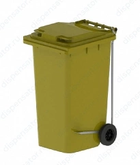 Контейнер для мусора с крышкой ТМ Пластик система 240 л, желтый, 24.C29