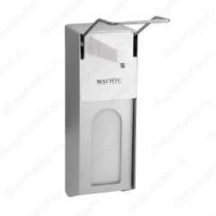 MAGNUS - Дозатор жидкого мыла ЛОКТЕВОЙ, антивандальный , алюминиевый закрытый корпус с ключом, 1000 мл, арт. 700