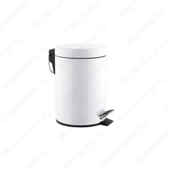 Ведро для мусора с педалью и крышкой, объем 12л, 392xØ249 мм, сталь, белая эпоксидная краска, Mediclinics, арт. PP1312