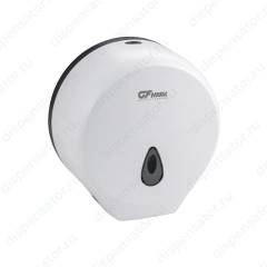 GFmark - Диспенсер для туалетной бумаги - барабан ПРЕМИУМ, пластиковый, БЕЛЫЙ с глазком - капля, с ключом, арт. 915