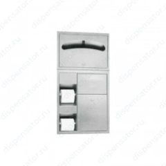 Встраиваемый шкаф Nofer с двумя держателями для туалетной бумаги, диспенсером накладок для сидений и баком 832х438х108мм, арт. 12031.S