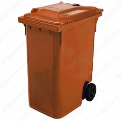 Контейнер для мусора ТМ Пластик система с крышкой на колесах 200 мм, 360 л оранжевый, 36.С20