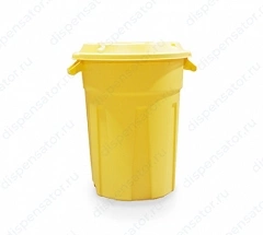 Мусорный бак с крышкой ТМ Пластик система 80 л желтый