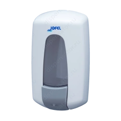 Дозатор Jofel Aitana д/жидкого мыла, 1,0 л, прозрач. дымчатый SAN-пластик/ белый ABS-пластик, арт. AC70000 