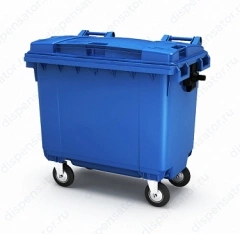 Контейнер для мусора ТМ Пластик система с крышкой на колесах, 660 л синий, 25.C19