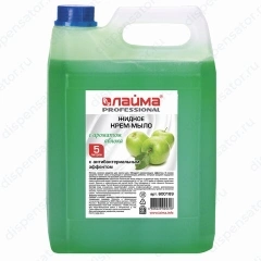 Мыло-крем жидкое 5 л, LAIMA/ЛАЙМА PROFESSIONAL "Яблоко", с антибактериальным эффектом, 600189