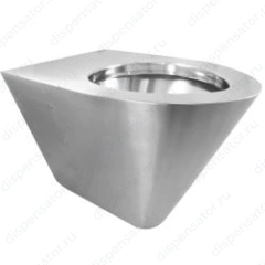 Унитаз Nofer из нержавеющей стали без сливного бака треугольный глянцевый 380х355х540, арт. 13018.B