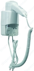 Настенный фен с подставкой и розетками для электробритвы (115/220В) Mediclinics, 1240 Вт, ABS-пластик, цвет белый, арт. SC0030