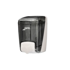 Дозатор Jofel Azur д/жидкого мыла, 0,4 л, прозрач. дымчатый SAN-пластик/белый ABS-пластик, арт. AC84000 