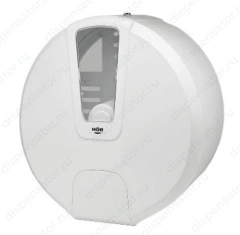 Диспенсер туалетной бумаги N1 БИЗНЕС корпус белый, верхнее стекло прозрачное, нижнее стекло белый ABS-пластик, арт. HOR-21112413