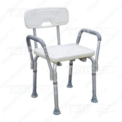 Стул-сиденье для ванной и душа, со спинкой, AL/HDPE, арт. 81016