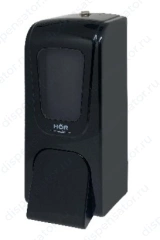 Дозатор для жидкого мыла X12 нажимной 1,2л БИЗНЕС, корпус черный, стекло и кнопка прозрачные черные, арт. HOR-41213304