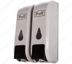 Дозатор для жидкого мыла пластиковый puff-8108, белый, 350+350 мл, арт. 1402.094
