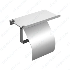 GFmark - Держатель туалетной бумаги из нержавеющей стали, антивандальный, с полочкой и КРЫШКОЙ, арт. 79906