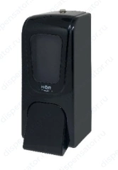 Дозатор для пены X7 нажимной 0,7л БИЗНЕС, корпус черный, стекло прозрачное черные, кнопка черная, арт. HOR-31213516
