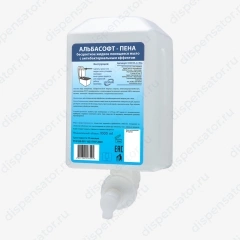 Пенящееся мыло с антибактериальным эффектом "Альбасофт-пена бесцветное" сменный картридж 1л. Keman 100023-А/БЦ