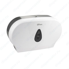 GFmark  - Диспенсер для туалетной бумаги - барабан на 2 РУЛОНА, пластиковый, БЕЛЫЙ  с глазком - капля, с ключем, арт. 928