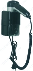 Настенный фен с подставкой и розетками для электробритвы (115/220В) Mediclinics, 1240 Вт, ABS-пластик, цвет чёрный, арт. SC0030CS