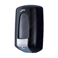 Дозатор Jofel Aitana д/жидкого мыла,0,9 л, кнопка -хром, прозрач. дымчатый SAN-пластик/черный, арт. AC70600