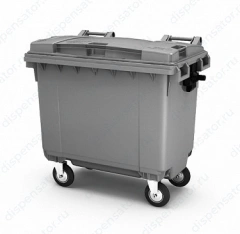 Контейнер для мусора ТМ Пластик система с крышкой на колесах, 660 л серый, 25.C19