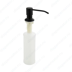 Brimix - Дозатор для жидкого мыла и моющих средств ЧЁРНЫЙ, врезной, под раковину, пластиковый, 300 мл, арт. 6284