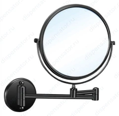 Зеркало для ванной Nofer Reflex с увеличением Х3, Ø 200 мм, черное,арт. 08009.2.N